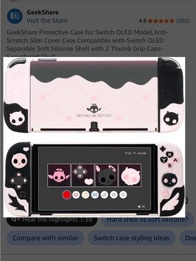 Pink GeekShare Protective Case for Nintendo Switch